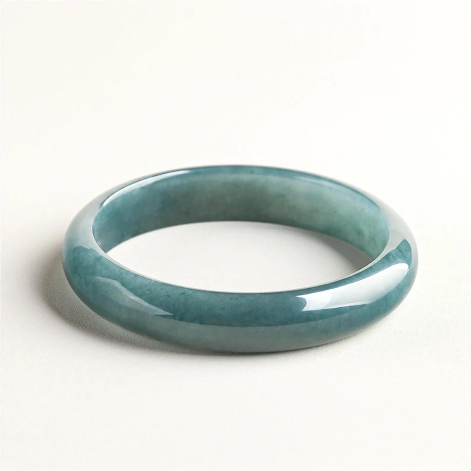 Natural Burmese Jade Blue Thick Bangle