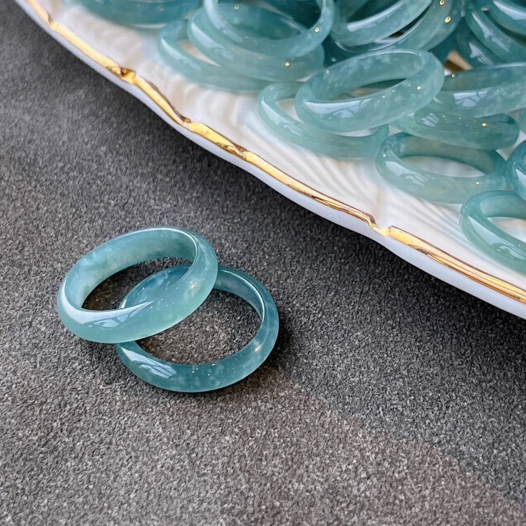 Natural Grade A Jade Blue Water Ring